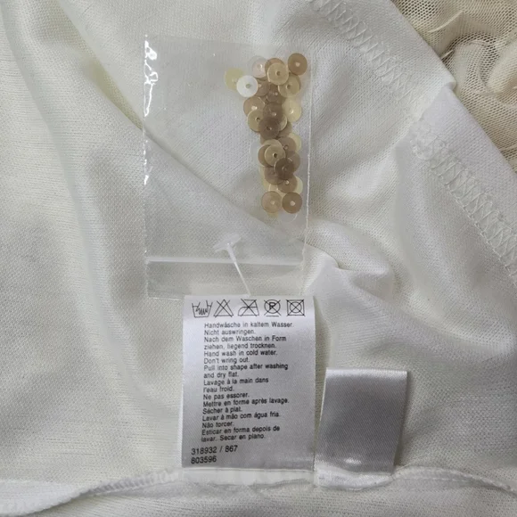 Luisa Cerano Cream & Gold Sequin Embellished Cami, Size 12 ~ VGUC - Picture 12 of 12